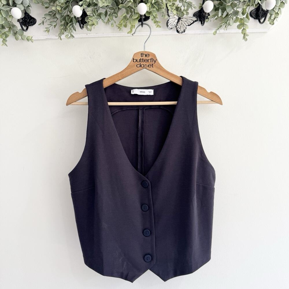 MNG navy Button Down Vest Large #TS